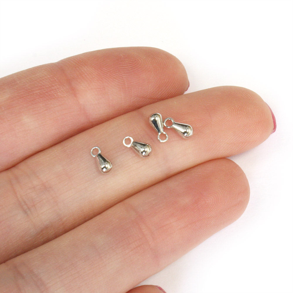 Drop 4mm Silver Plated - Pack of 20