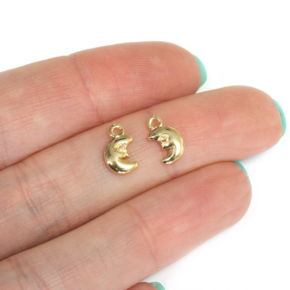 Moon 7mm Gold Plated - Pack of 2