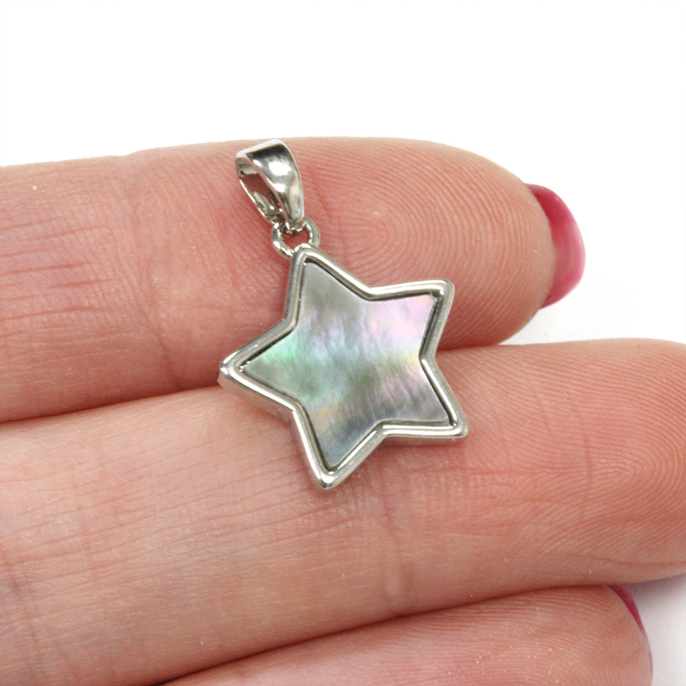 Shell Star Pendant Silver Plated 22x15mm - Pack of 1