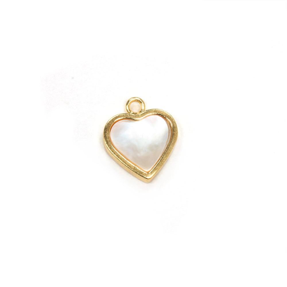 Shell Heart Pendant Gold Plated 12x10mm - Pack of 1