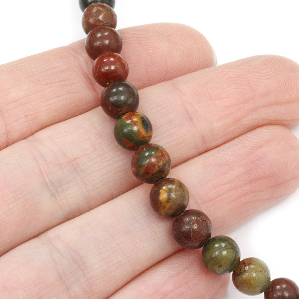 Picasso Jasper 6mm Rounds - 40cm Strand