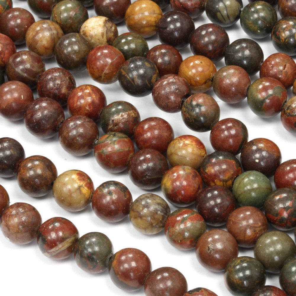 Picasso Jasper 8mm Rounds - 40cm Strand