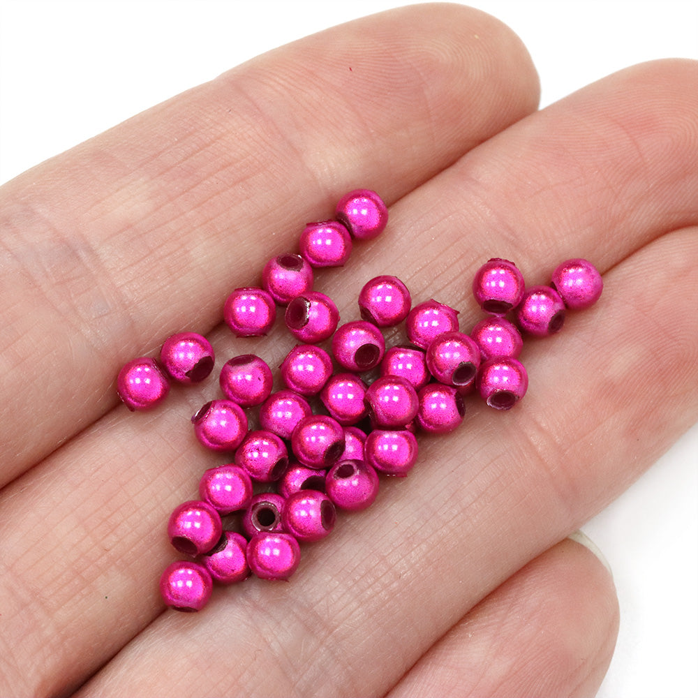 Miracle Bead Pink Plastic Round 4mm-Pack of 200