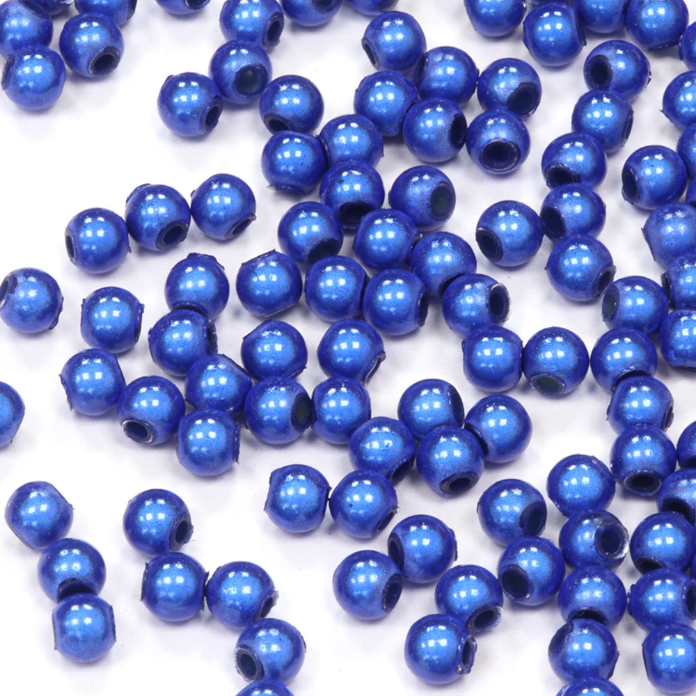 Miracle Bead Royal Blue Plastic Round 4mm-Pack of 200