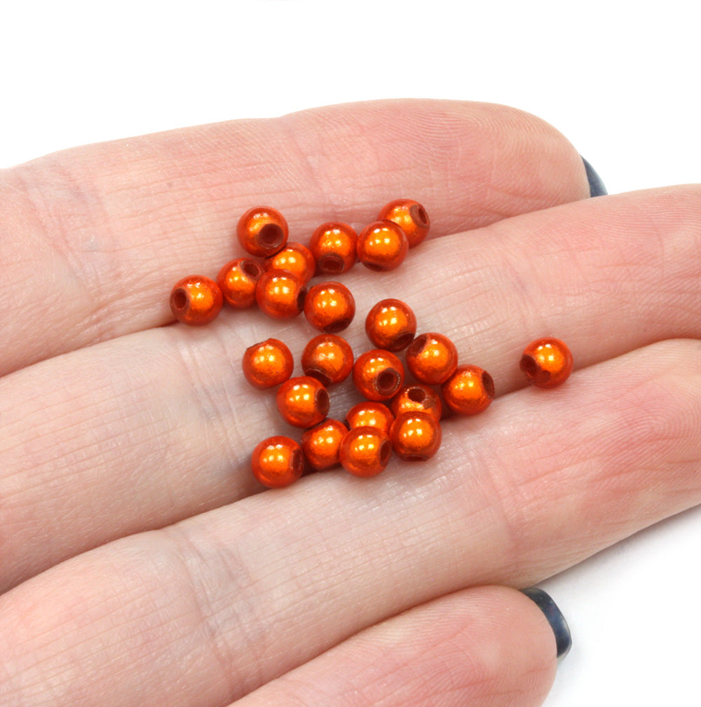 Miracle Bead Orange Plastic Round 4mm-Pack of 200