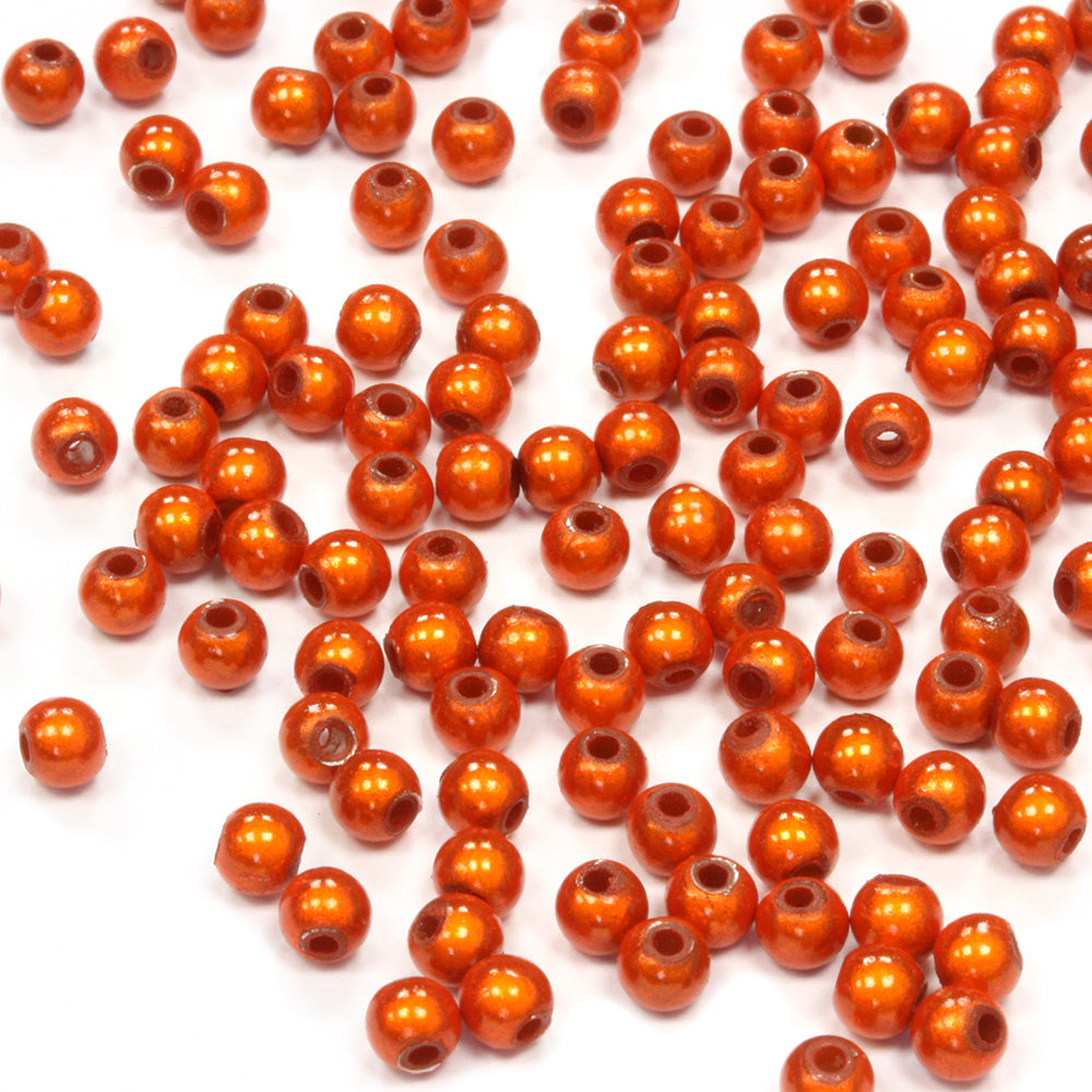 Miracle Bead Orange Plastic Round 4mm-Pack of 200