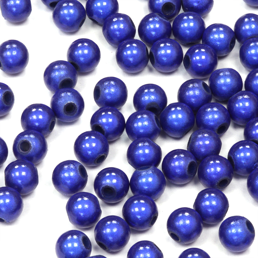 Miracle Bead Royal Blue Plastic Round 6mm-Pack of 200