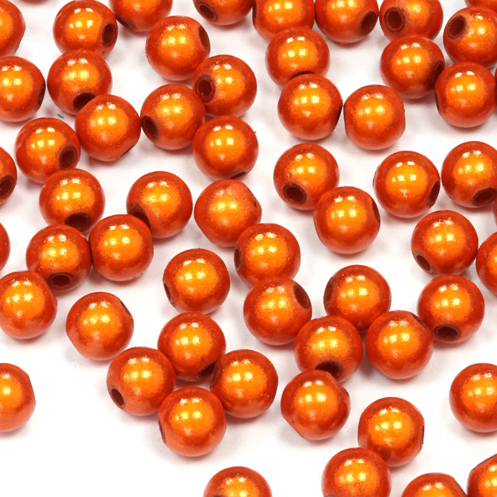 Miracle Bead Orange Plastic Round 6mm-Pack of 200