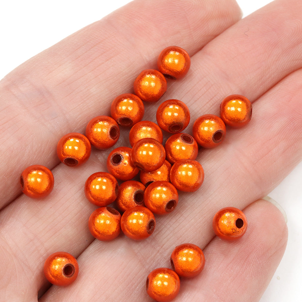 Miracle Bead Orange Plastic Round 6mm-Pack of 200