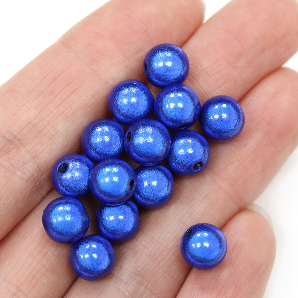 Miracle Bead Royal Blue Plastic Round 8mm-Pack of 100