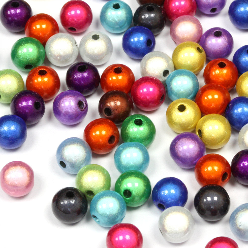 Miracle Bead Mix Plastic Round 8mm-Pack of 100