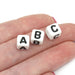 8mm cube square plastic white letter  mix of  alphabet beads