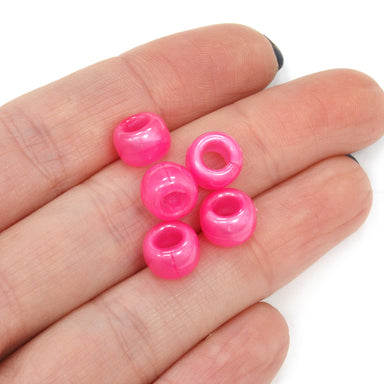 kids plastic bath pearl pink coloured  pony beads with large holes