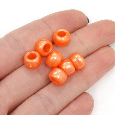 kids plastic bath pearl orange coloured  pony beads with large holes