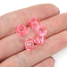 kids plastic transparent pink coloured  pony beads with large holes