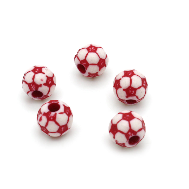 Football Red Plastic Round 10mm-Pack of 50