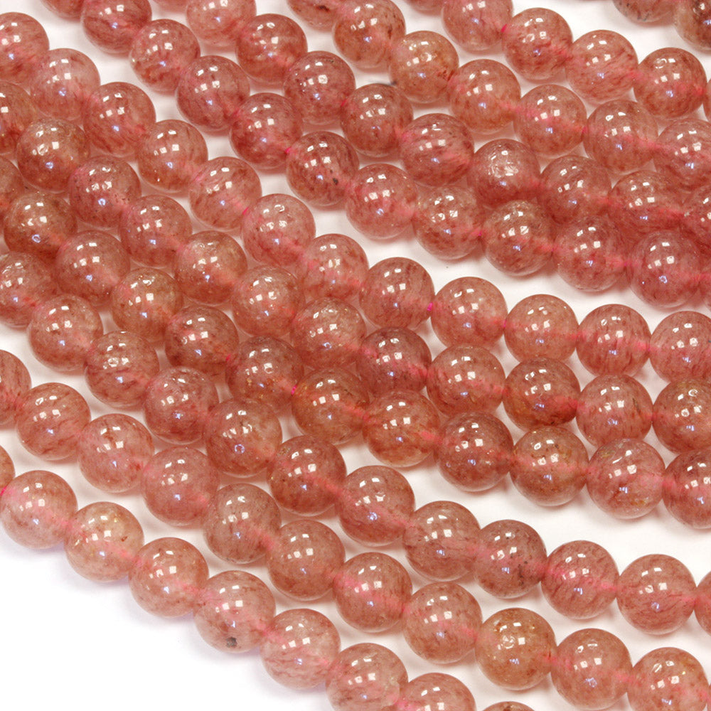 Strawberry Quartz 6mm Rounds - 35cm Strand