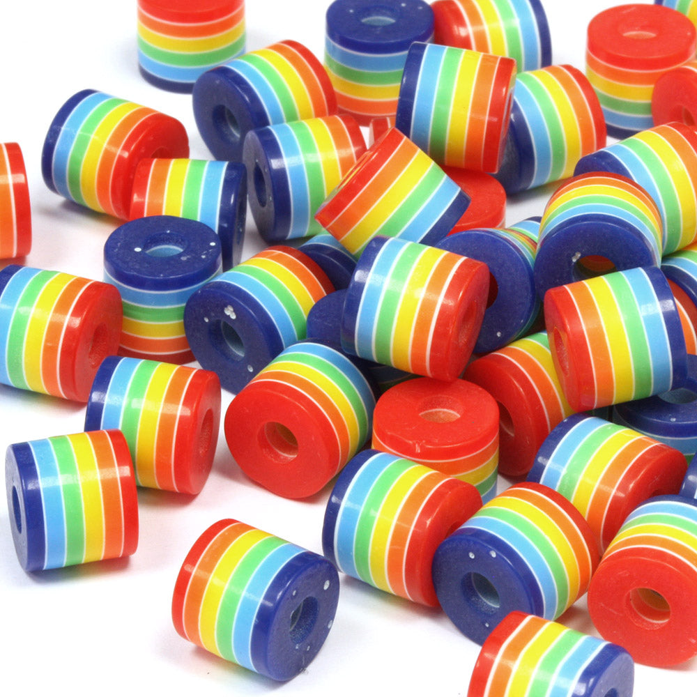 Resin Drum Rainbow 10mm - Pack of 50