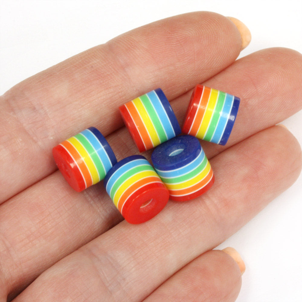 Resin Drum Rainbow 10mm - Pack of 50