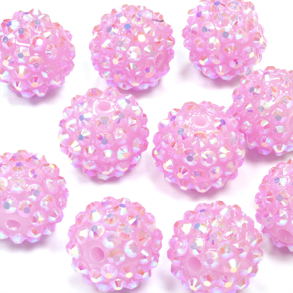 Resin Shamballa 14x16mm Lilac AB - Pack of 10