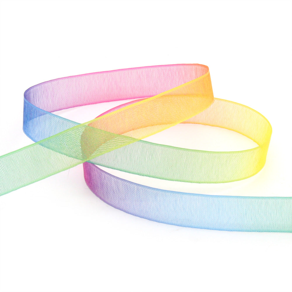 Organza Ribbon 9mm Rainbow - Pack of 10