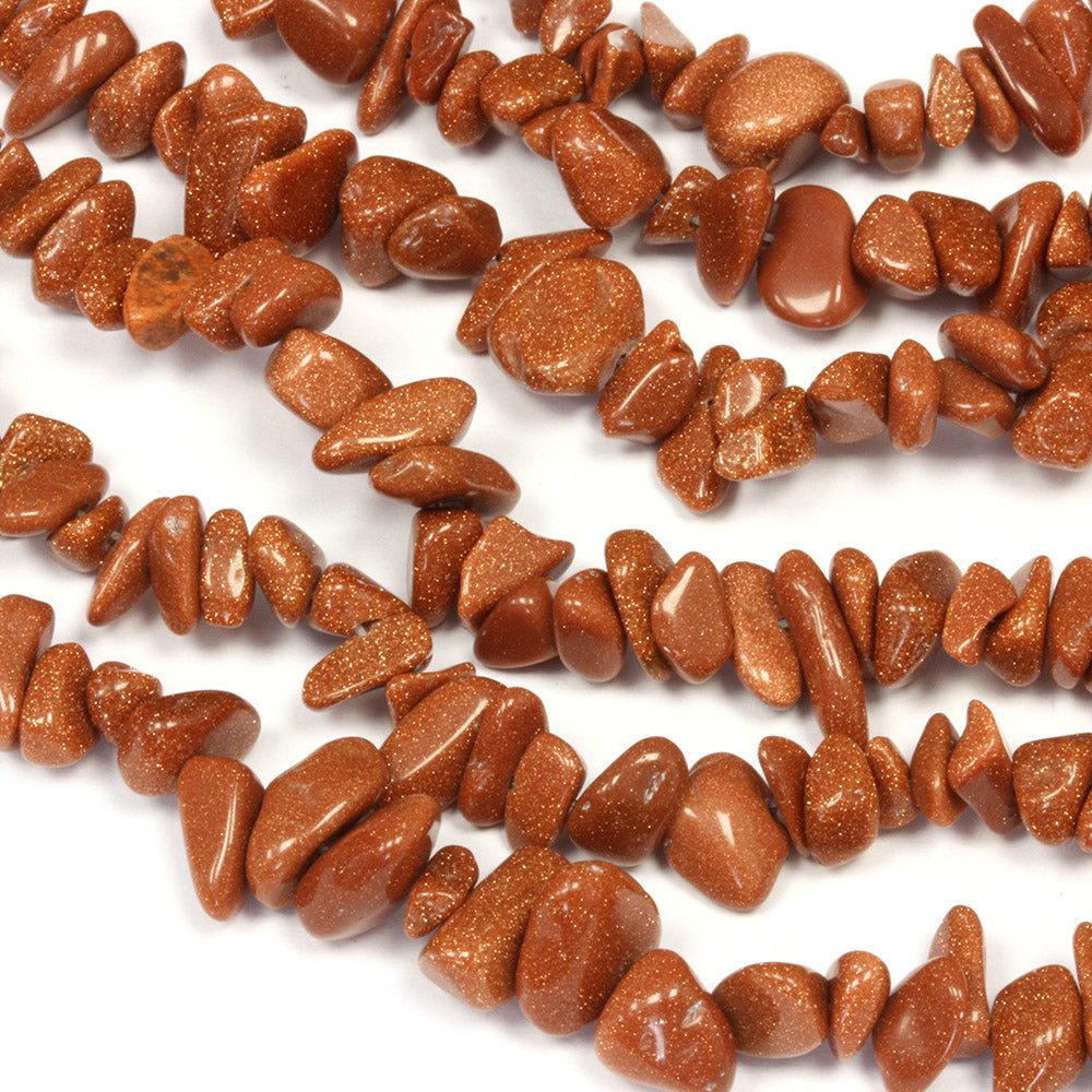 Gold Sandstone Chips - Strand of 80cm