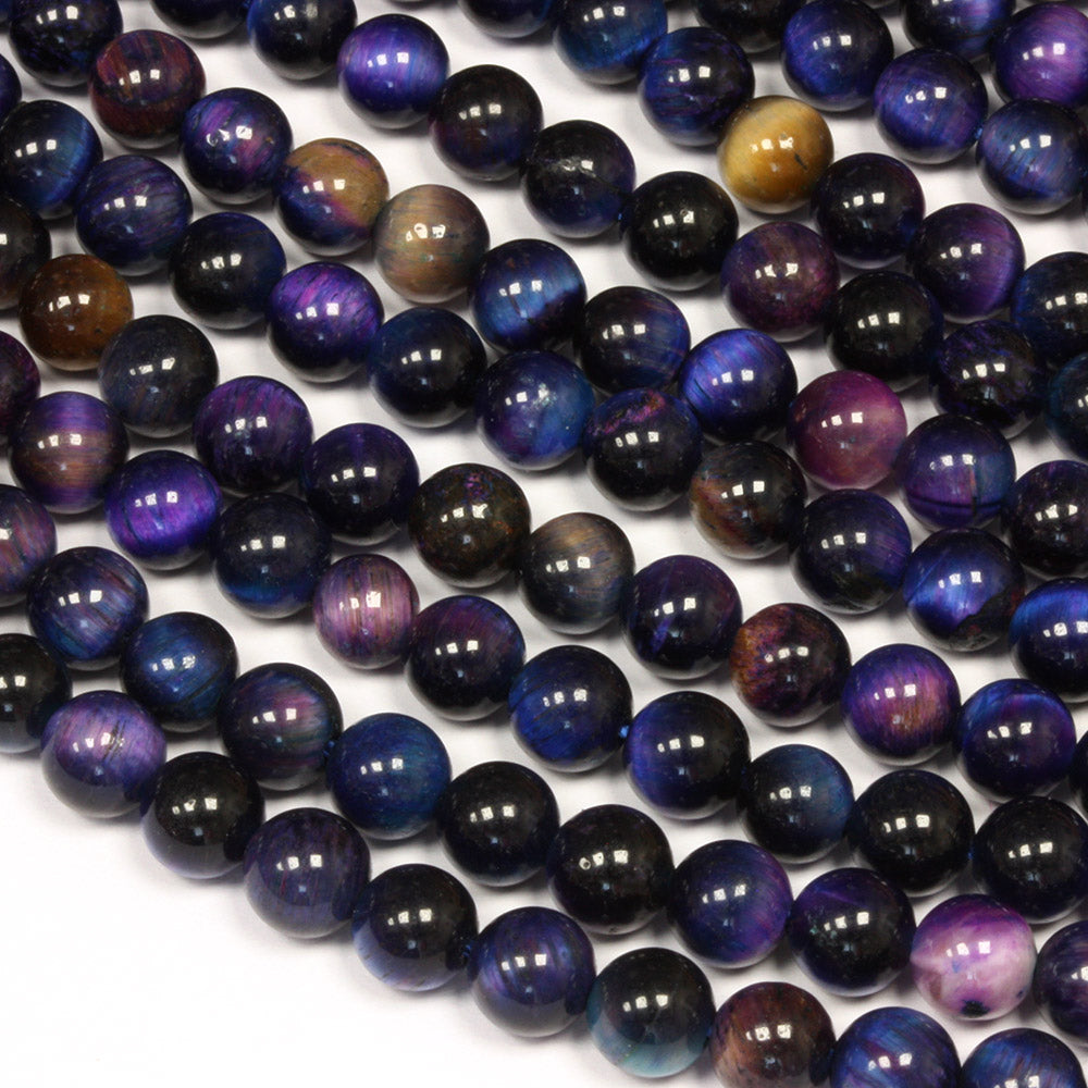 Dyed Rainbow Tigers Eye Round Beads 6mm - 35cm Strand