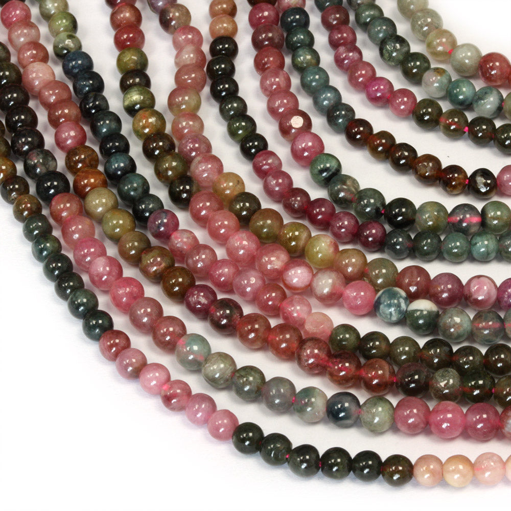 Tourmaline Round Beads 4mm - 35cm Strand