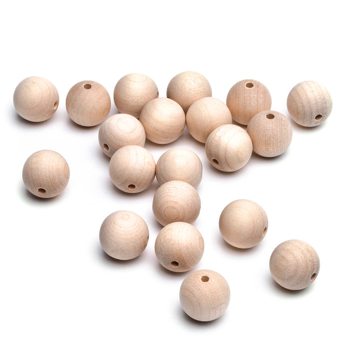 Unvarnished Natural Wood Round 18mm-Pack of 20