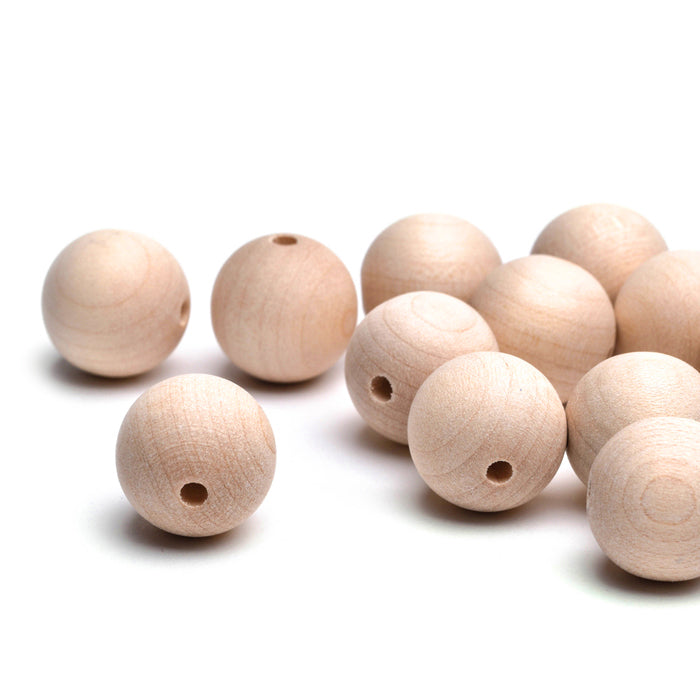 Unvarnished Natural Wood Round 18mm-Pack of 20