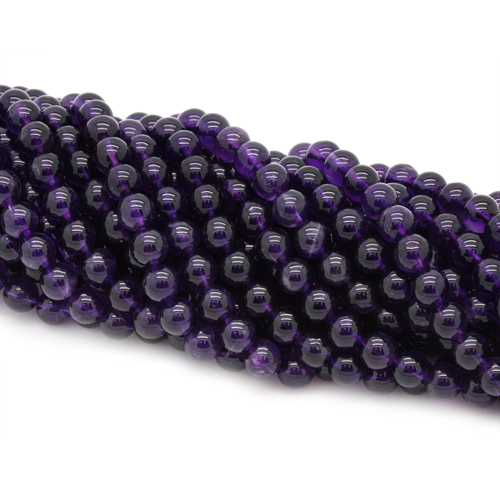 Amethyst Rounds 8mm - 35cm Strand