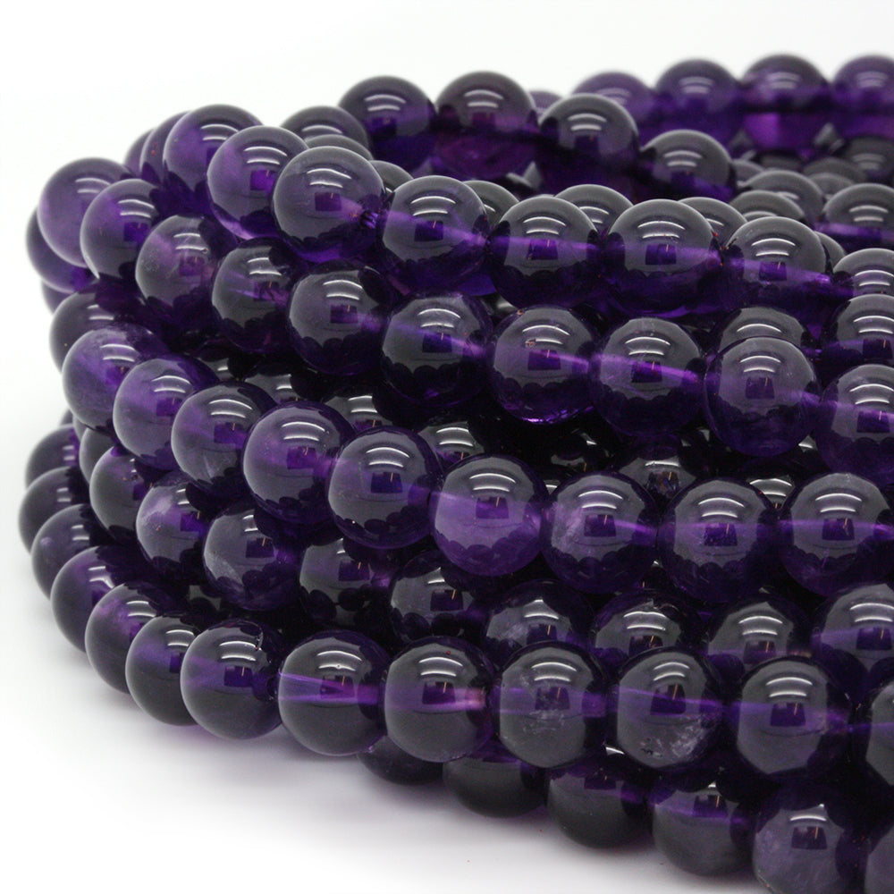 Amethyst Rounds 8mm - 35cm Strand