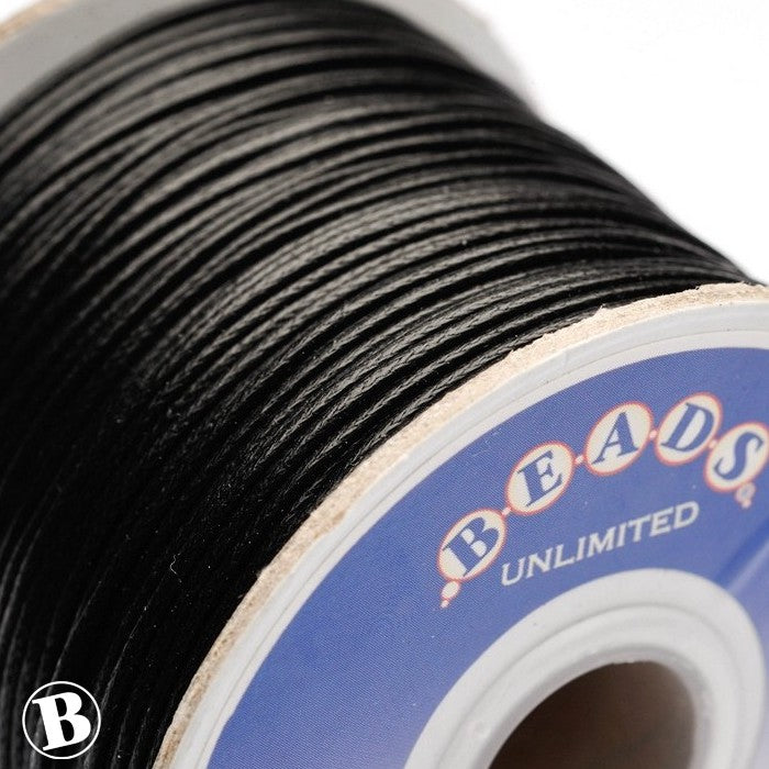 Thong Black Cotton 1mm- 1 reel of 100m