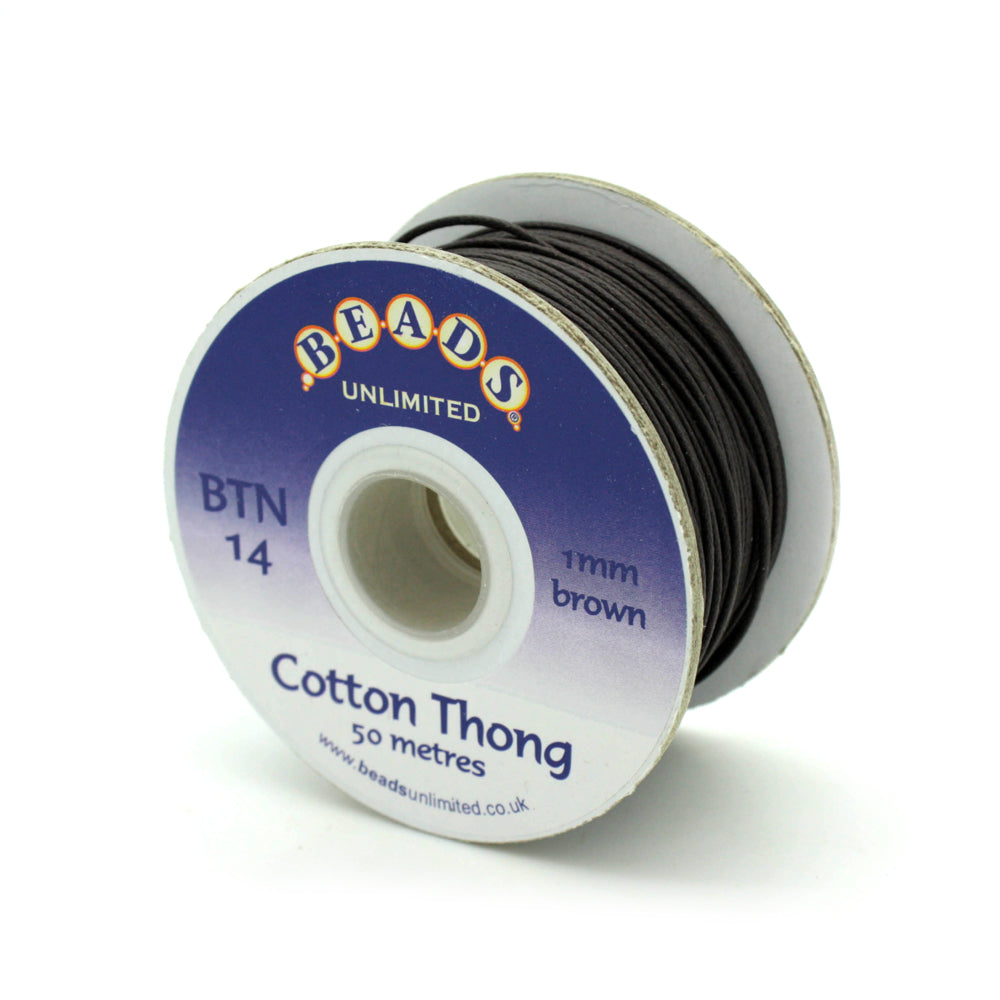 Thong Brown Cotton 1mm- 1 reel of 50m