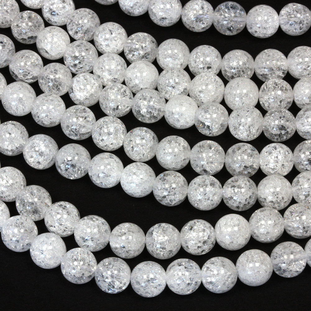 Crackle Crystal Quartz Rounds 6mm - 35cm Strand