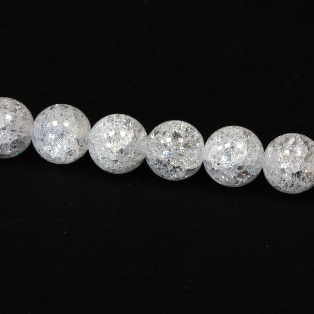 Crackle Crystal Quartz Rounds 6mm - 35cm Strand