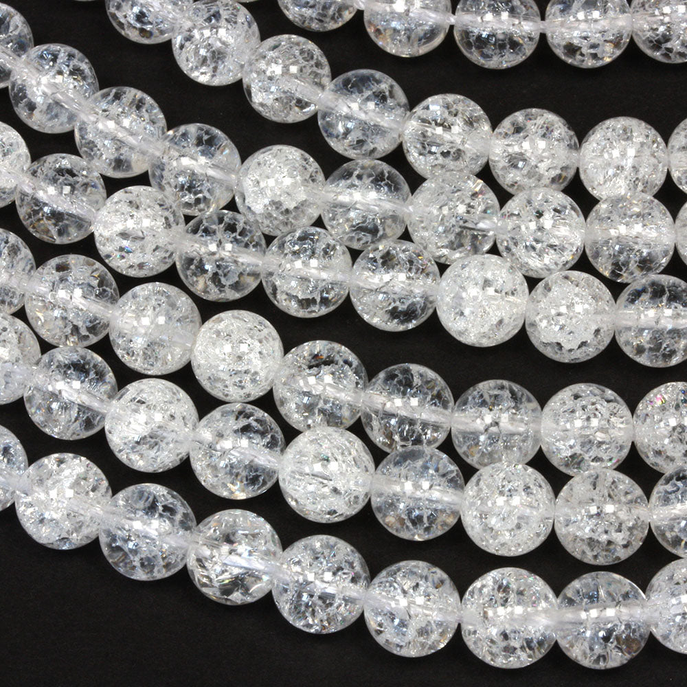 Crackle Crystal Quartz Rounds 8mm - 35cm Strand