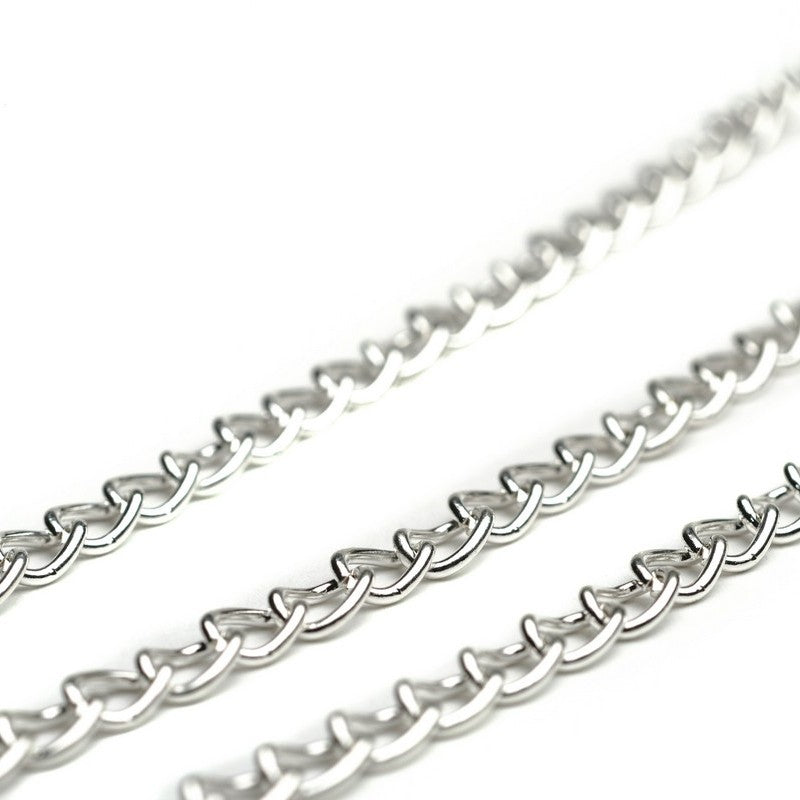 Heavy Chain Silver Plated Metal 4.5mm-Pack of 1m