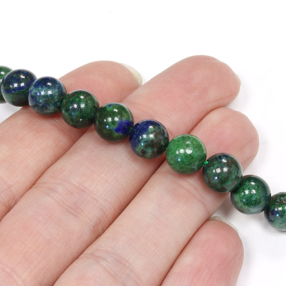 Chrysocolla Smooth Round Beads 8mm - String of 35cm