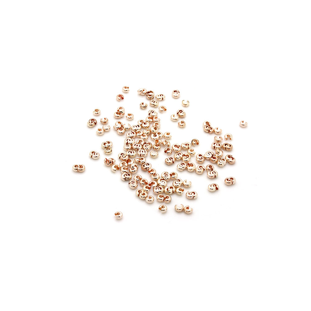 Crimp Cover Rose Gold Plated Round 3mm-Pack of 200