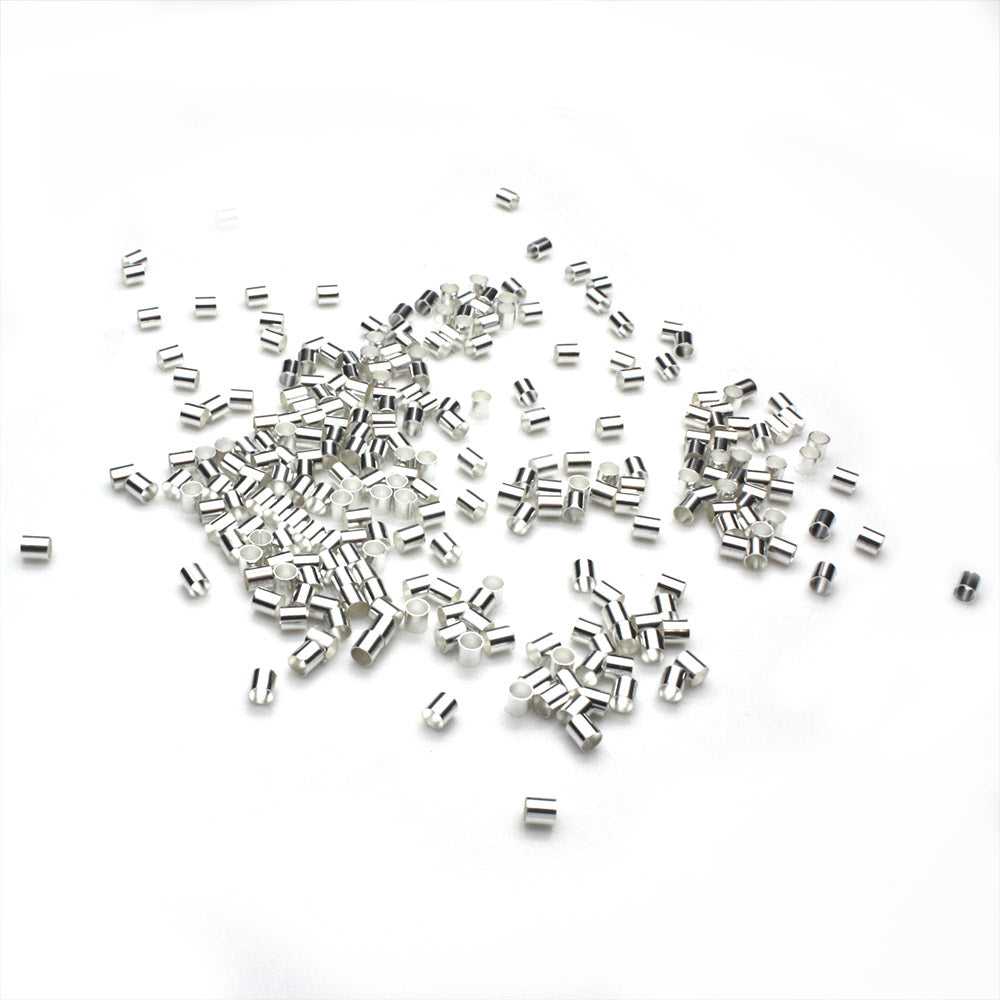 Crimp Tube Multi Strand Silver Plated Metal Barrel 3x3mm-Pack of 500