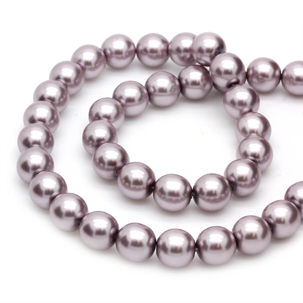 Pearl Dusky Mauve Glass Round 8mm-Pack of 50