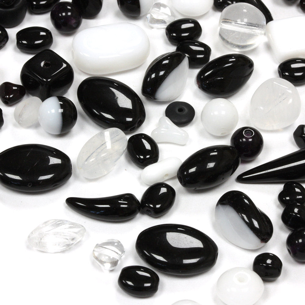 Pressed Glass Mix Black and White - Pack of 50g