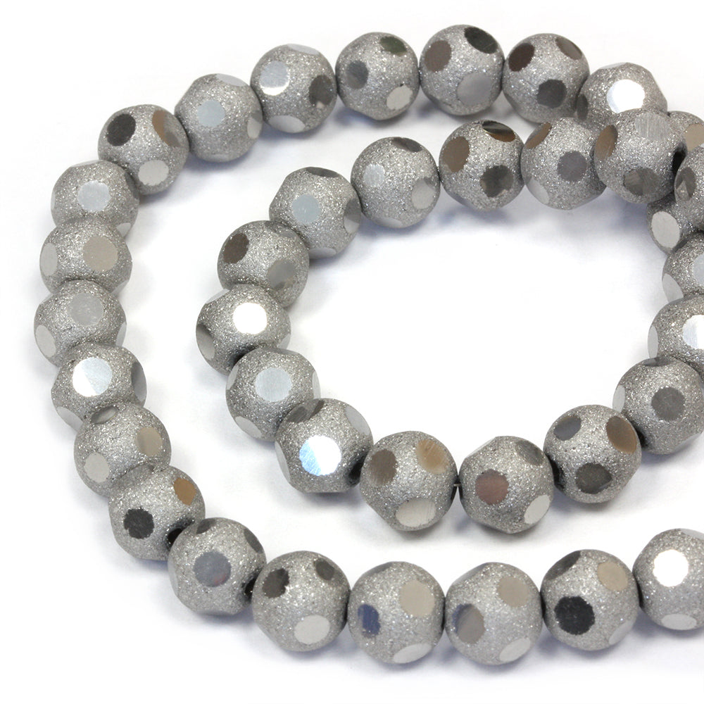 Dotty 8mm Stardust Beads Grey 8mm - 20 String