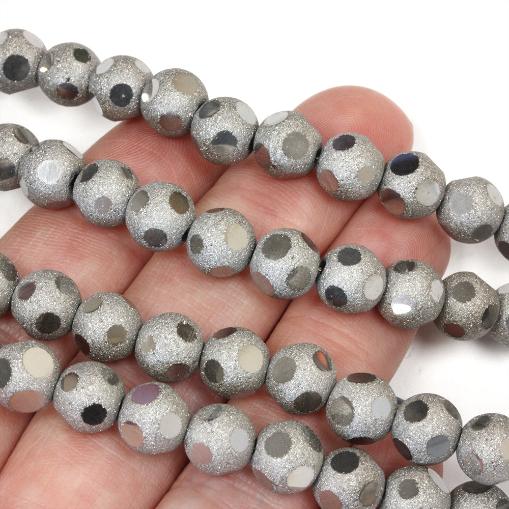 Dotty 8mm Stardust Beads Grey 8mm - 20 String