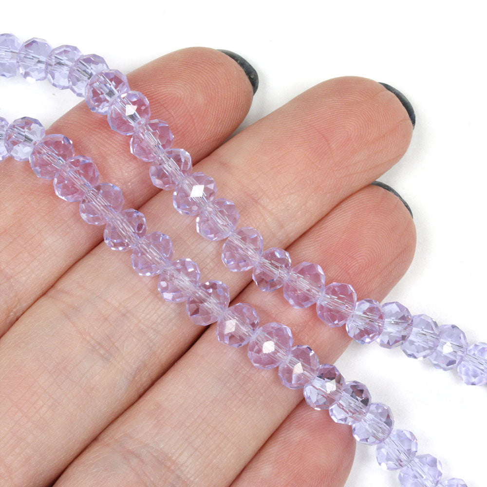 Faceted Rondelle 4x6mm Pale Violet 4x6mm - 1 string