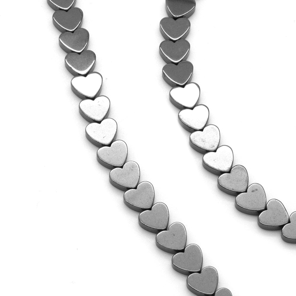 Hematite Hearts 6mm - 35cm Strand