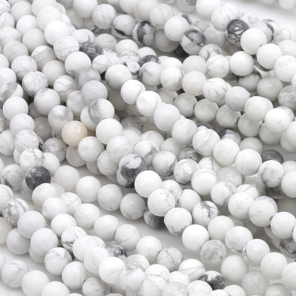 Howlite Round Beads 4mm - 35cm Strand