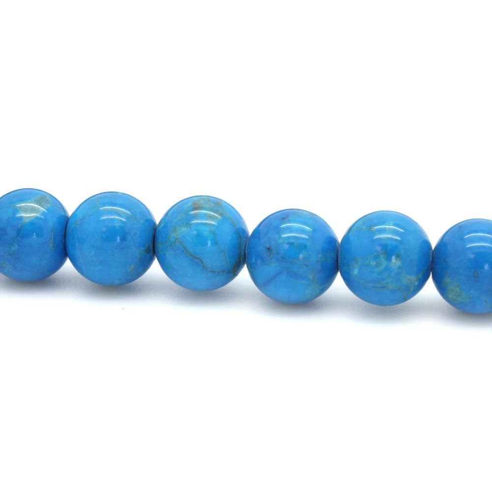 Dyed Howlite Round Beads Turquoise 8mm - String of 35cm