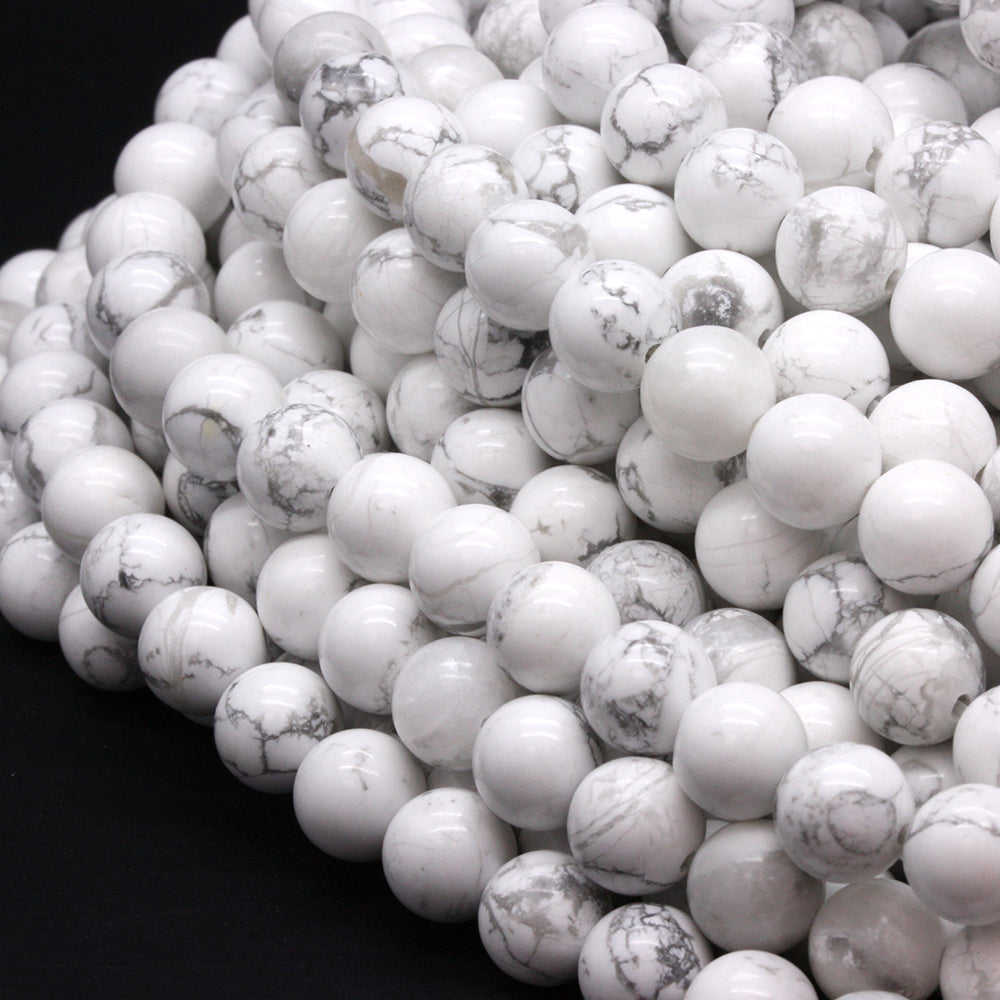 Howlite Round Beads 8mm - 35cm Strand